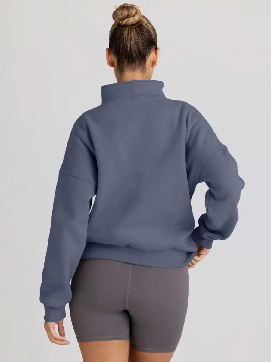 Trendy Queen Sweatshirts Half Zip Pullover Quarter Zip Oversized Hoodies Sweaters Comfy Fall Outfits 2024 Y2K Winter Clothes - Love Salve